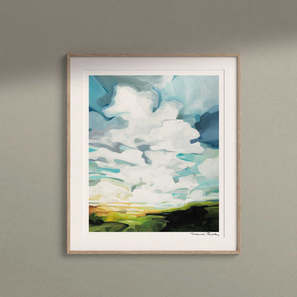 limited edition fine art print of day tripping a bright countryside acrylic landscape painting
